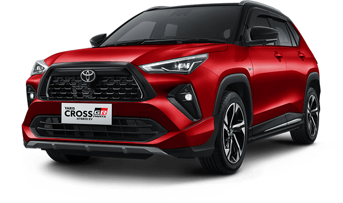 Yaris Cross S Hybrid EV warna Attitude Black Mica / Spicy Scarlet (Spot Order*)