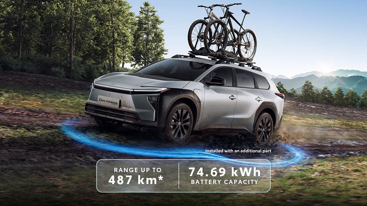 New bZ4X Touring Battery EV: Increased Performance, Power (167 kW), Battery Capacity (74.69 kWh), and Range up to 487 km*